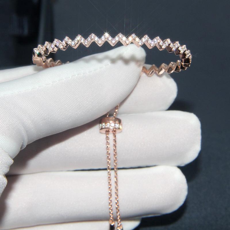 أسوار أمواج من الفضة والماس مطعمBraceletsمجوهرات ميون