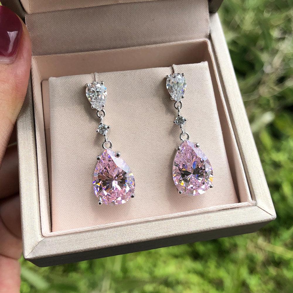 أقراط مرصعة بالماس الورديEarringsمجوهرات ميون