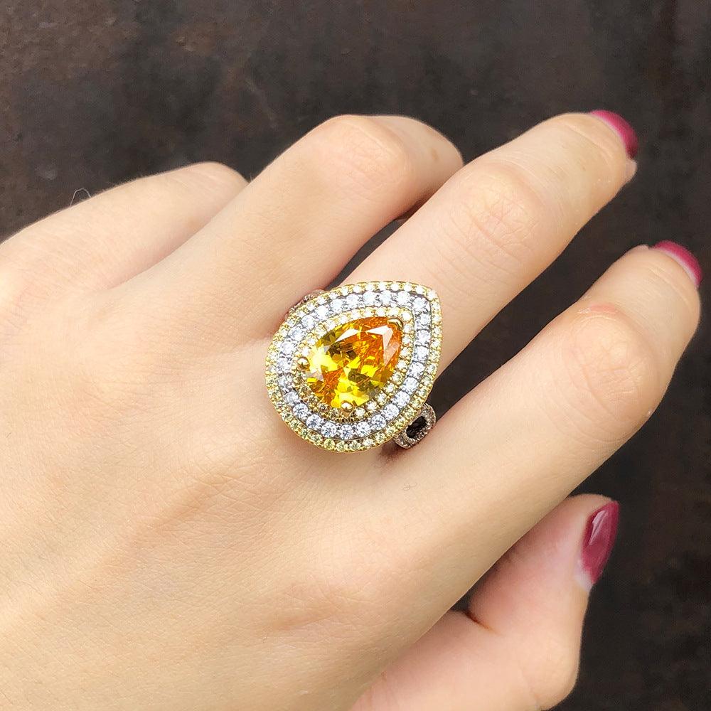 خاتم قطرة الماء الذهبيةRingsمجوهرات ميون