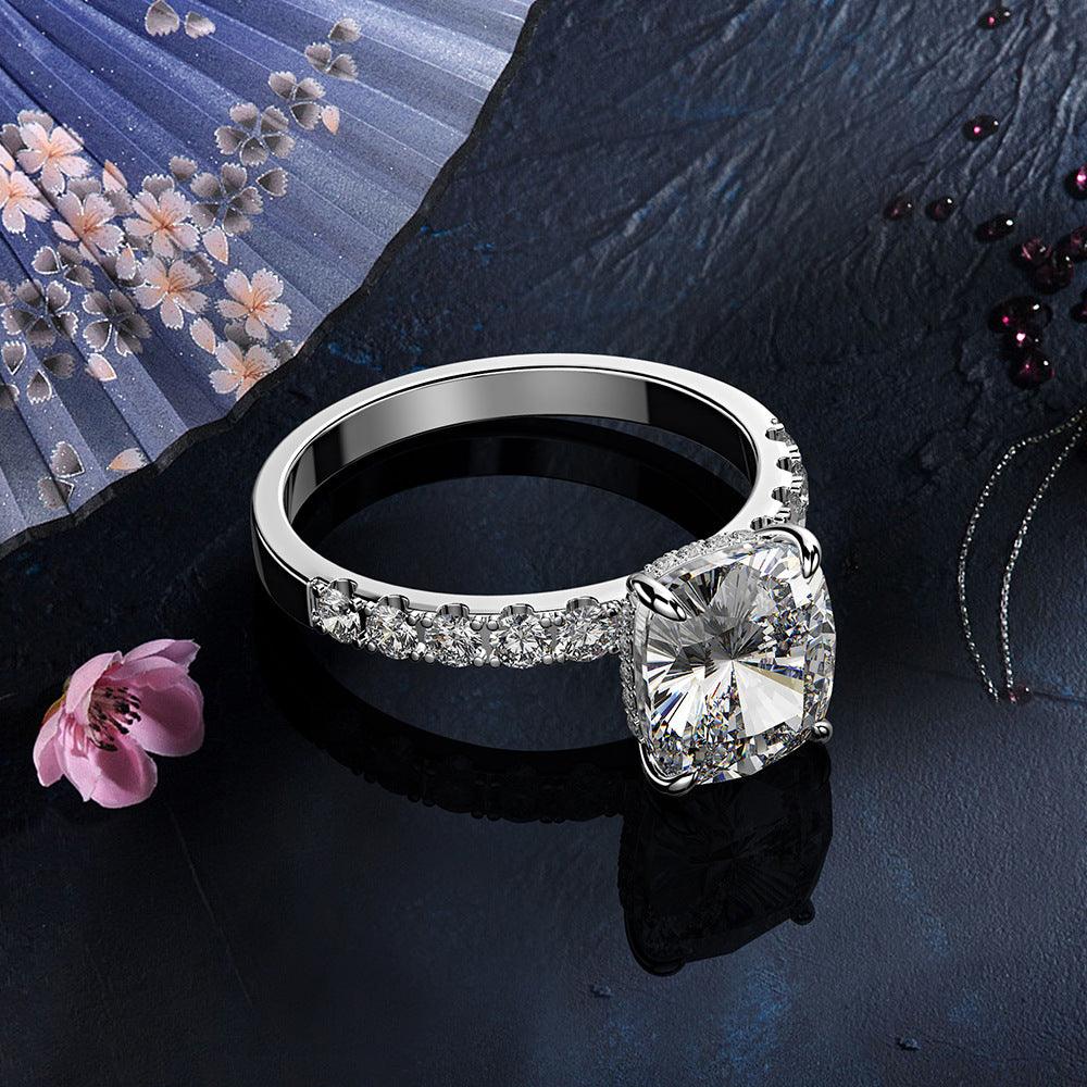 خاتم فضة الماس شكل مربعRingsمجوهرات ميون