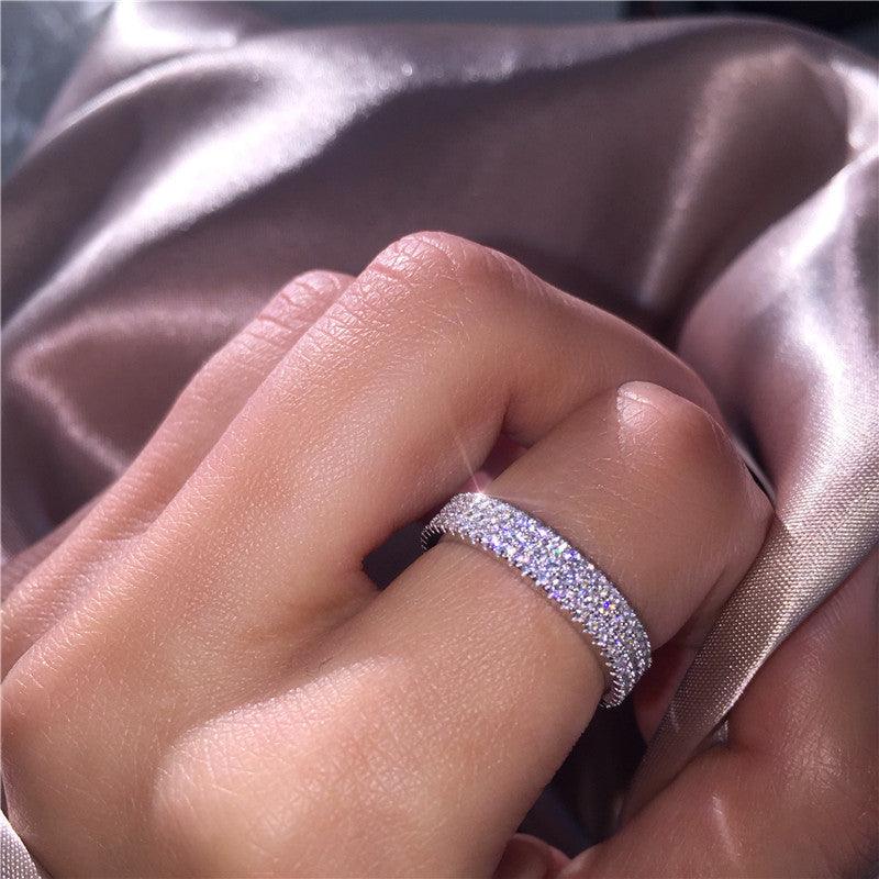 خاتم فضة الماسي تصميم بسيطRingsمجوهرات ميون