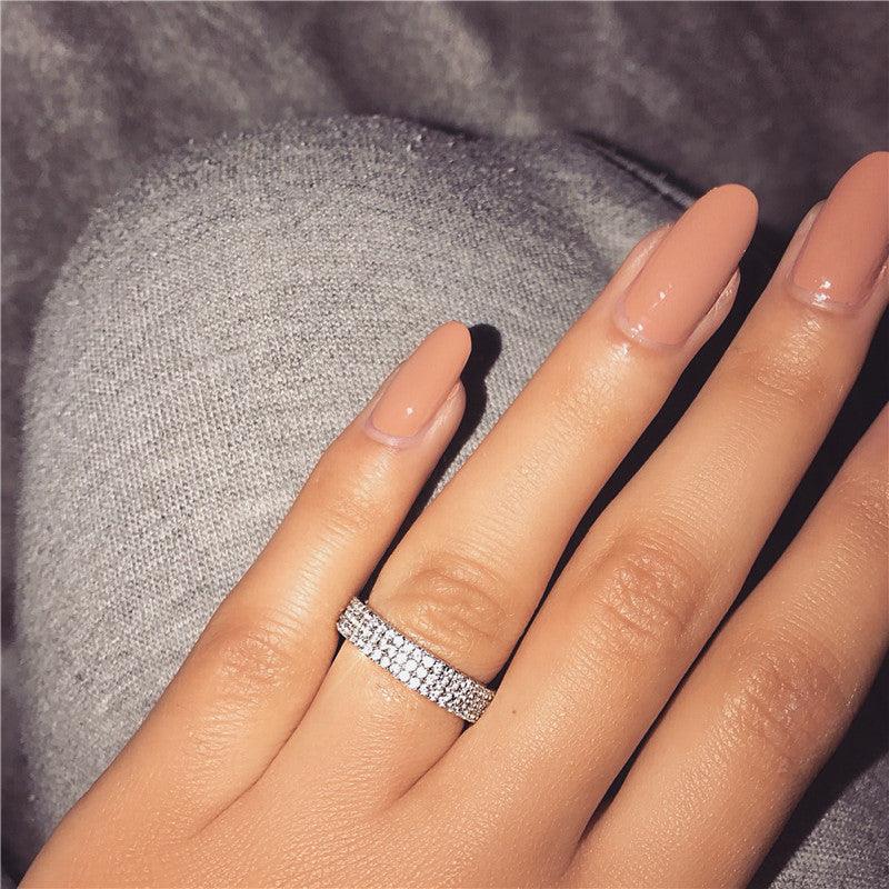 خاتم فضة الماسي تصميم بسيطRingsمجوهرات ميون