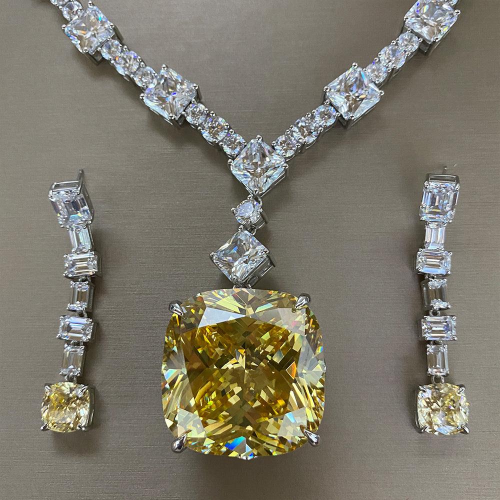 أقراط الماس الأصفر طويلةEarringsمجوهرات ميون