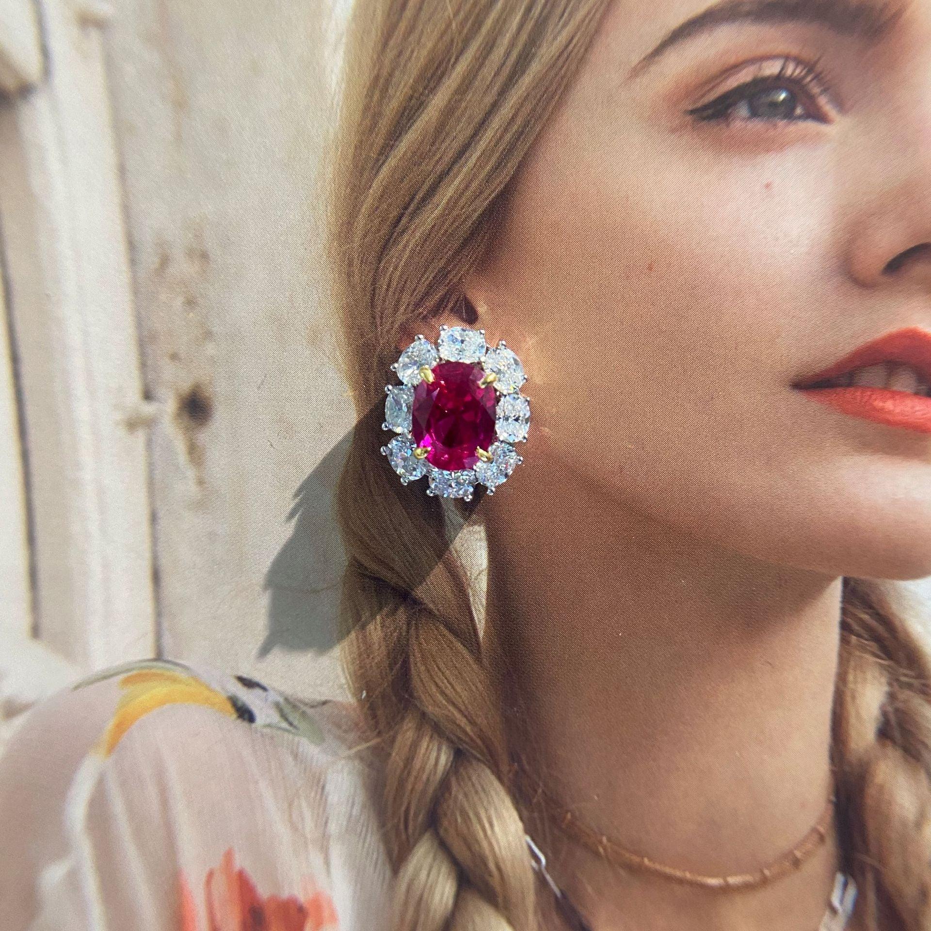 أقراط من الفضة الإسترليني من الياقوت الأحمرEarringsمجوهرات ميون