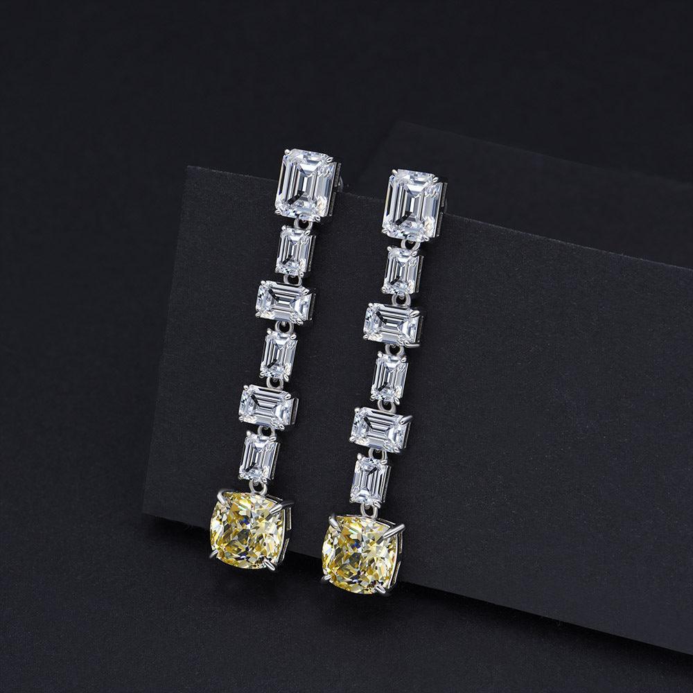 أقراط الماس الأصفر طويلةEarringsمجوهرات ميون