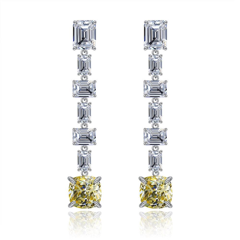 أقراط الماس الأصفر طويلةEarringsمجوهرات ميون
