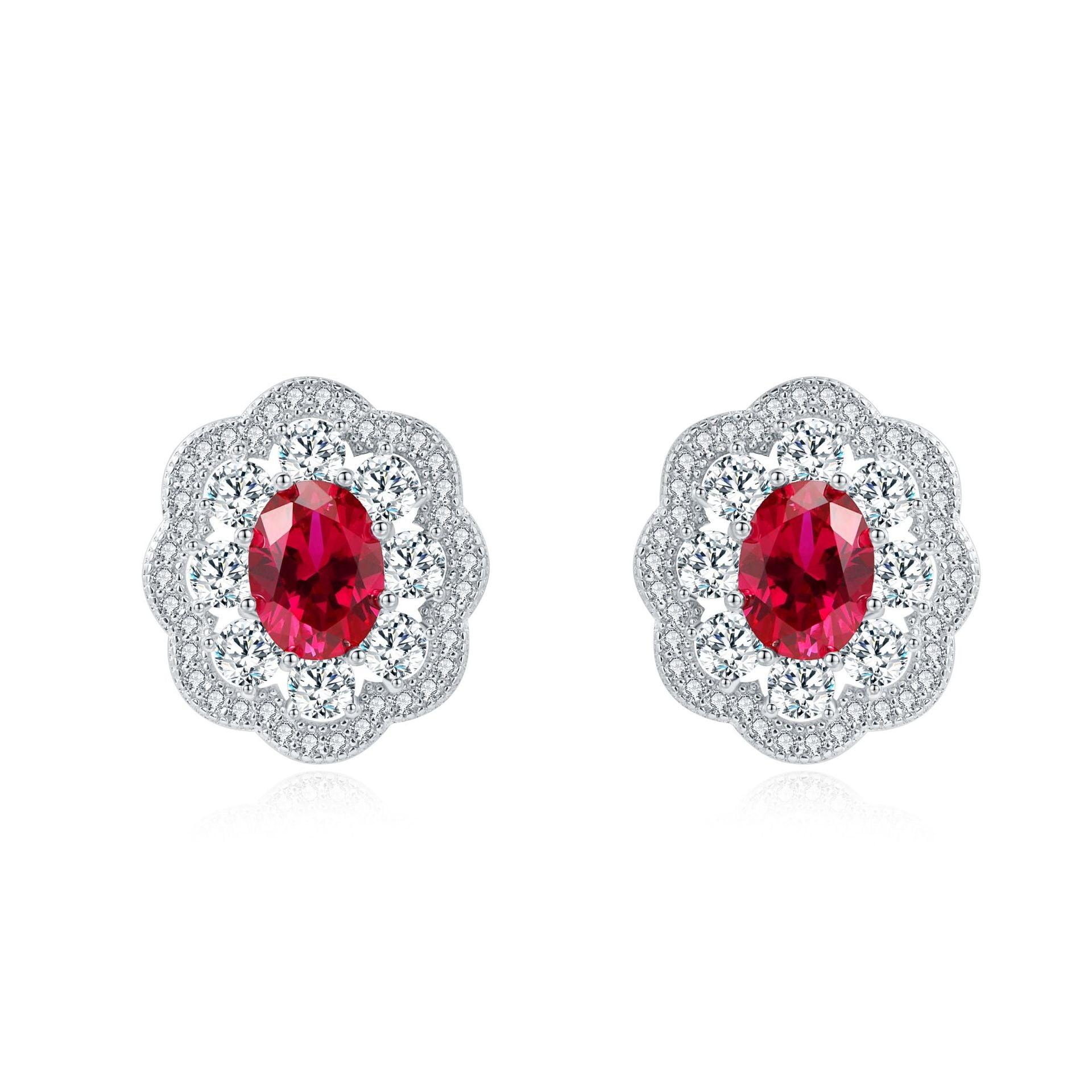 أقراط الياقوت الأحمرEarringsمجوهرات ميون