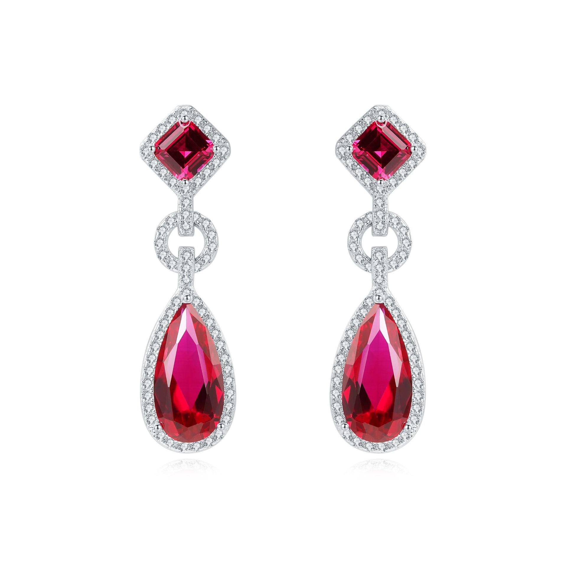 أقراط قطرة الياقوتEarringsمجوهرات ميون