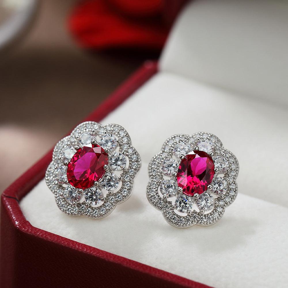 أقراط الياقوت الأحمرEarringsمجوهرات ميون