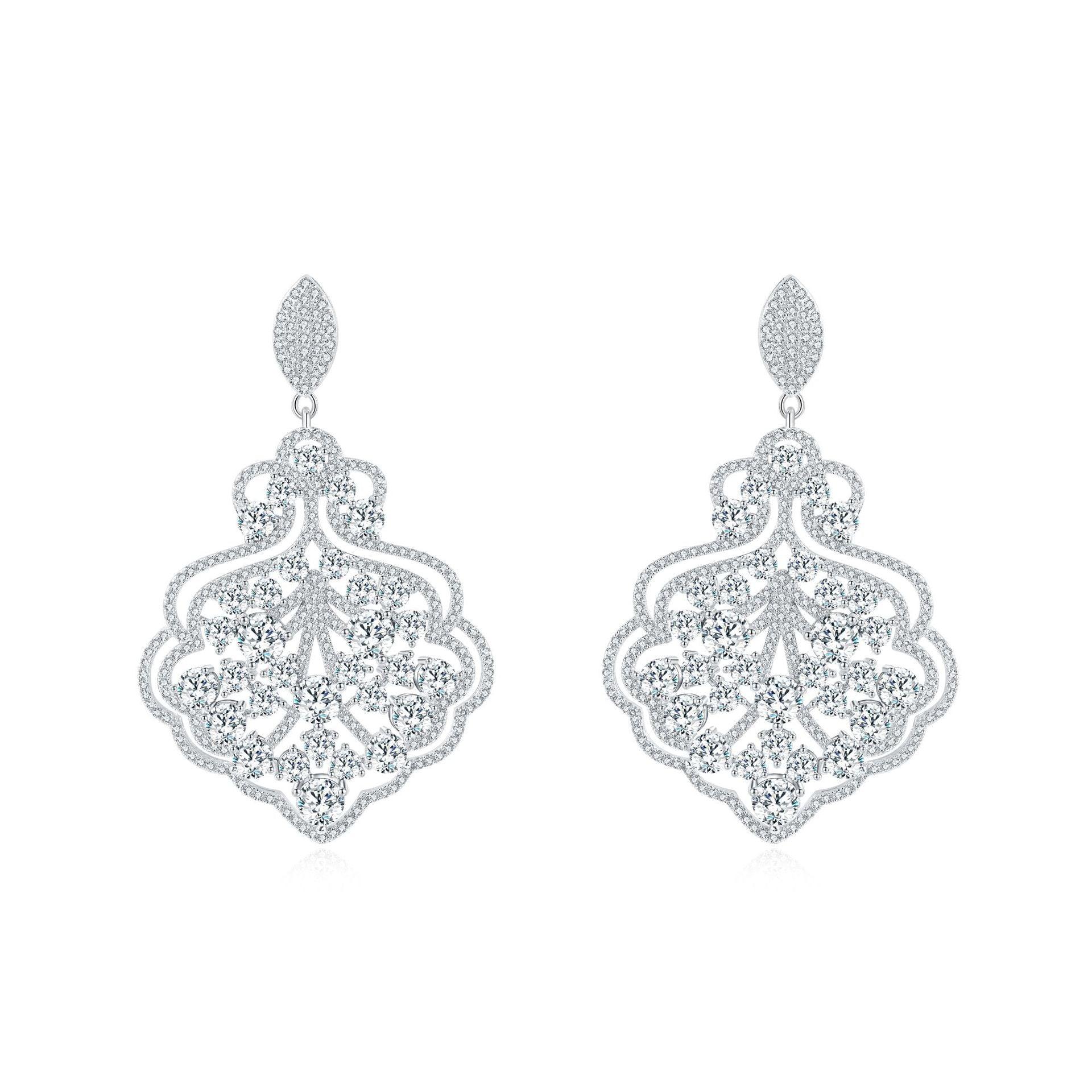 قرط ماسي فاخر بشكل شجرة الماساتEarringsمجوهرات ميون