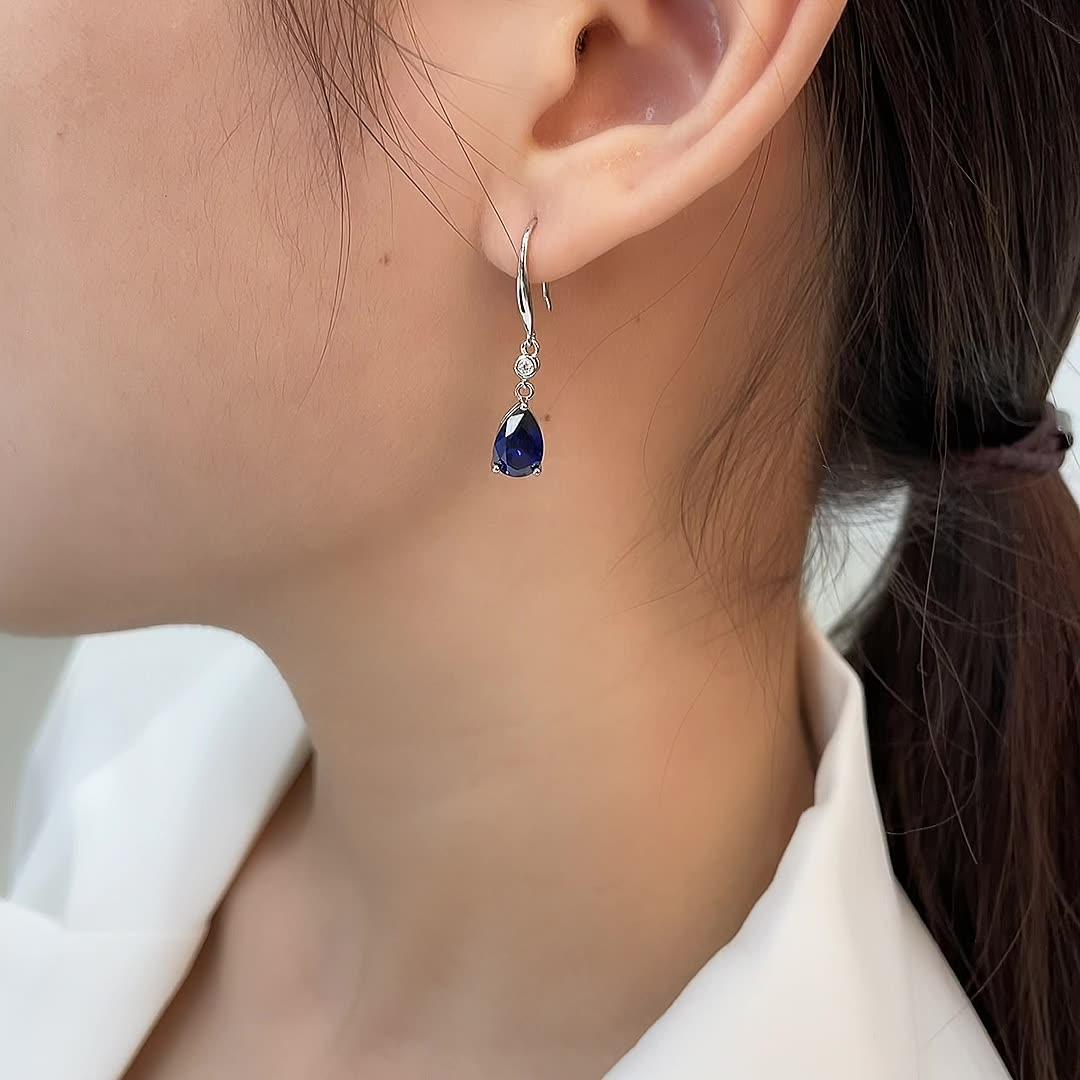 قرط الياقوت الأزرقEarringsمجوهرات ميون