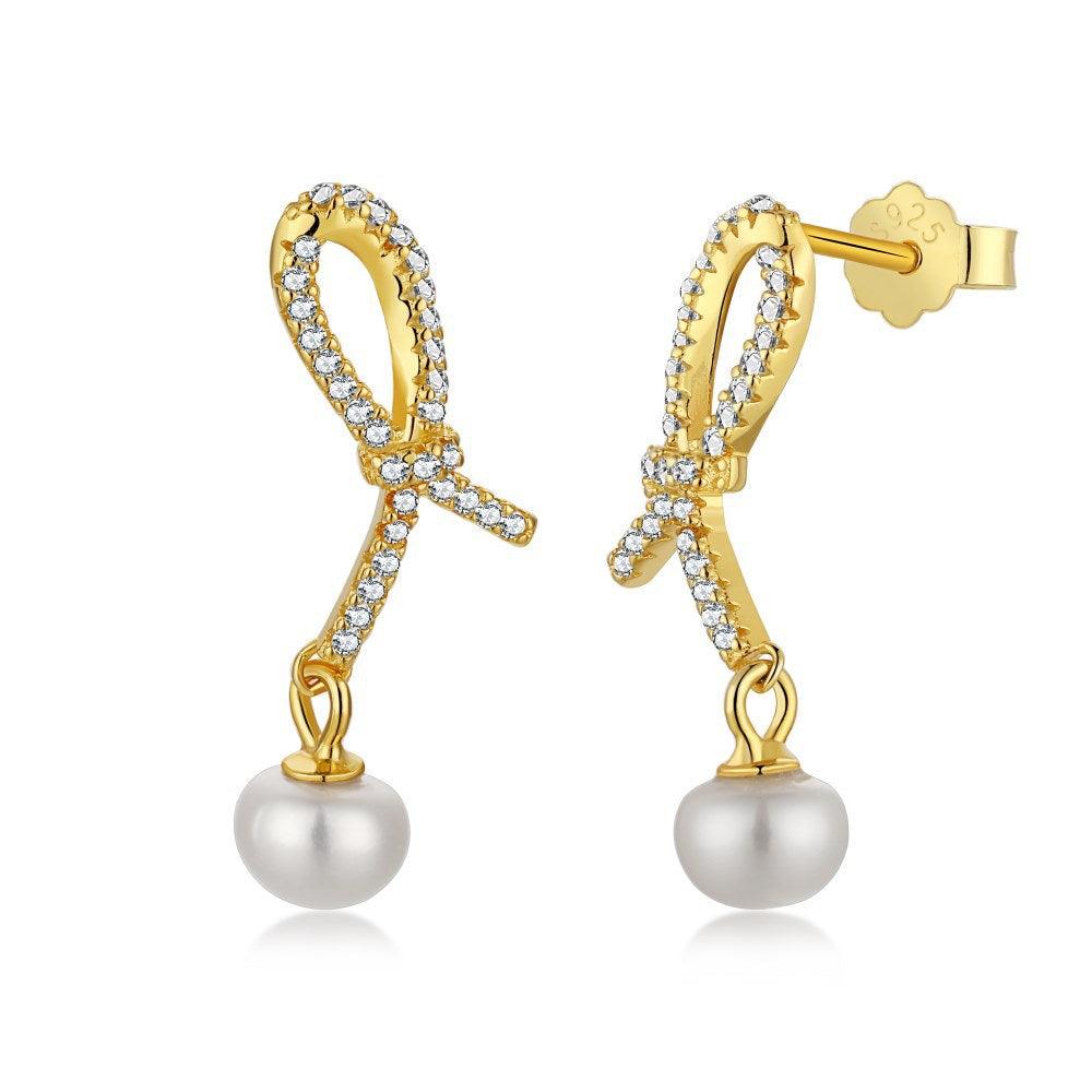 أقراط عقدة اللؤلؤEarringsمجوهرات ميون