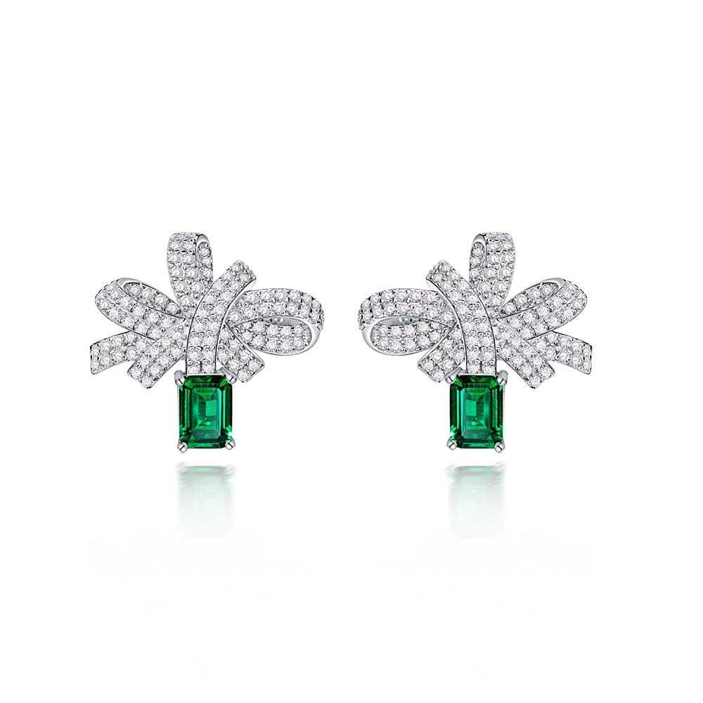 أقراط ربطة الزمردEarringsمجوهرات ميون