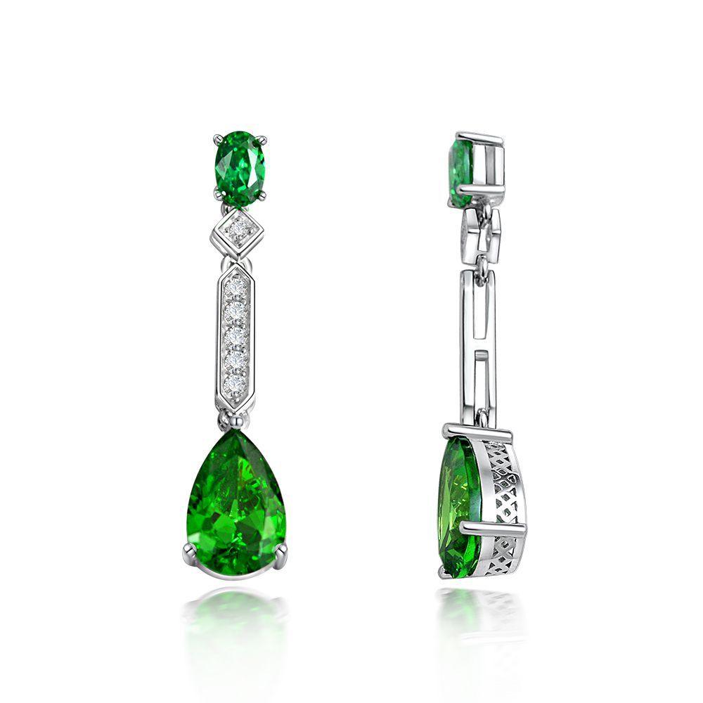 أقراط ماسية سلسلة الزمردEarringsمجوهرات ميون