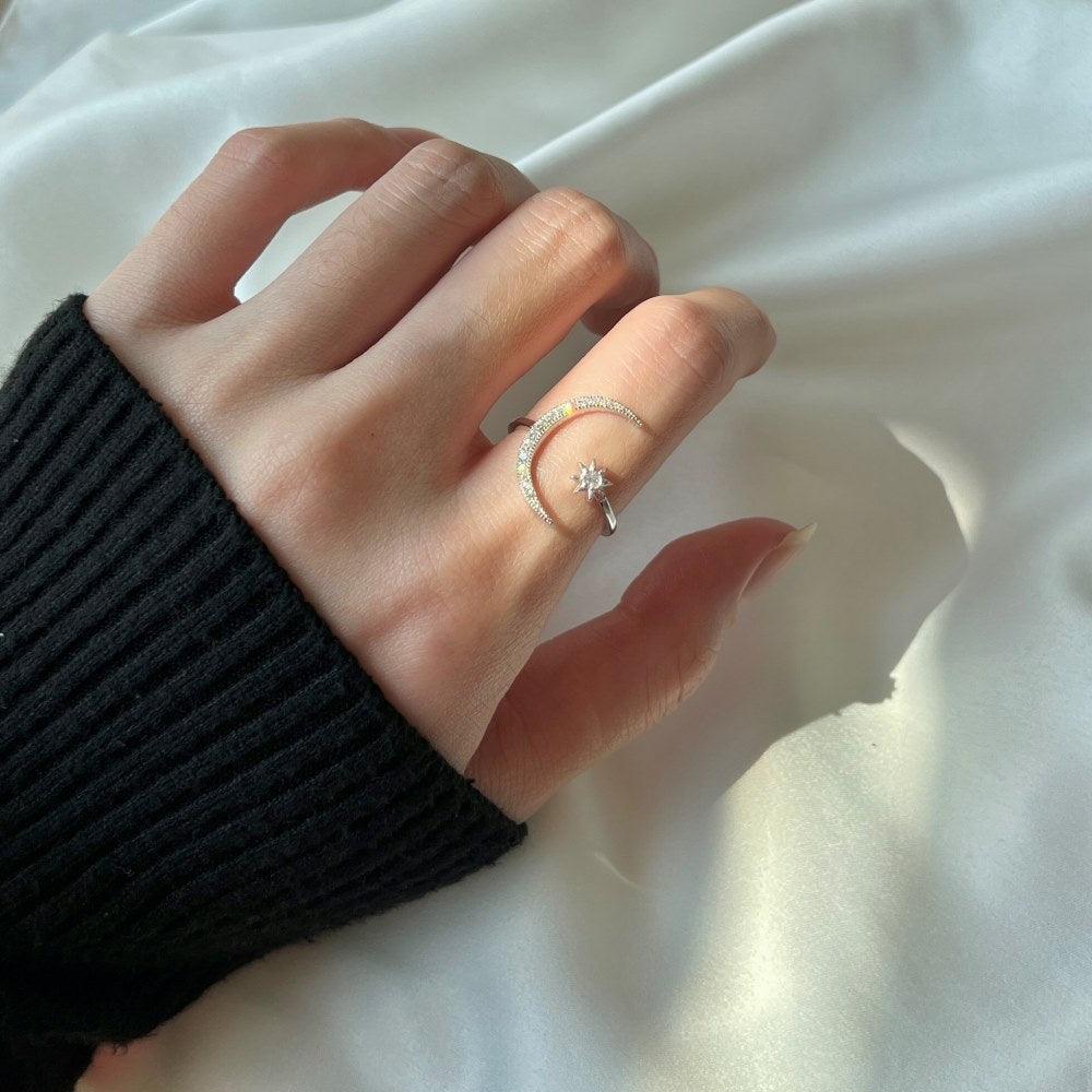 خاتم فضة نجمة القمرRingsمجوهرات ميون