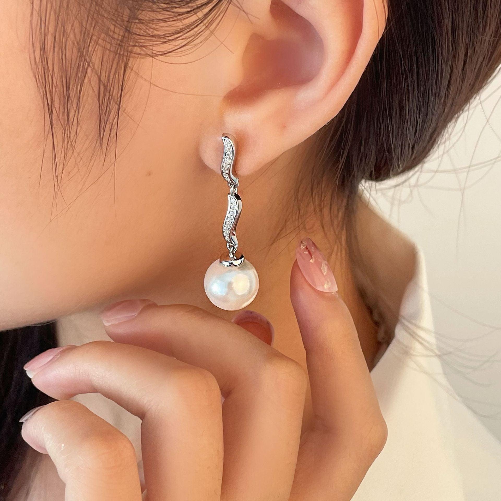 أقراط ماسة اللؤلؤEarringsمجوهرات ميون