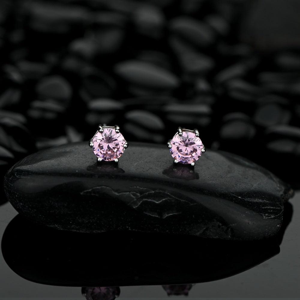 أقراط الزركون الورديEarringsمجوهرات ميون
