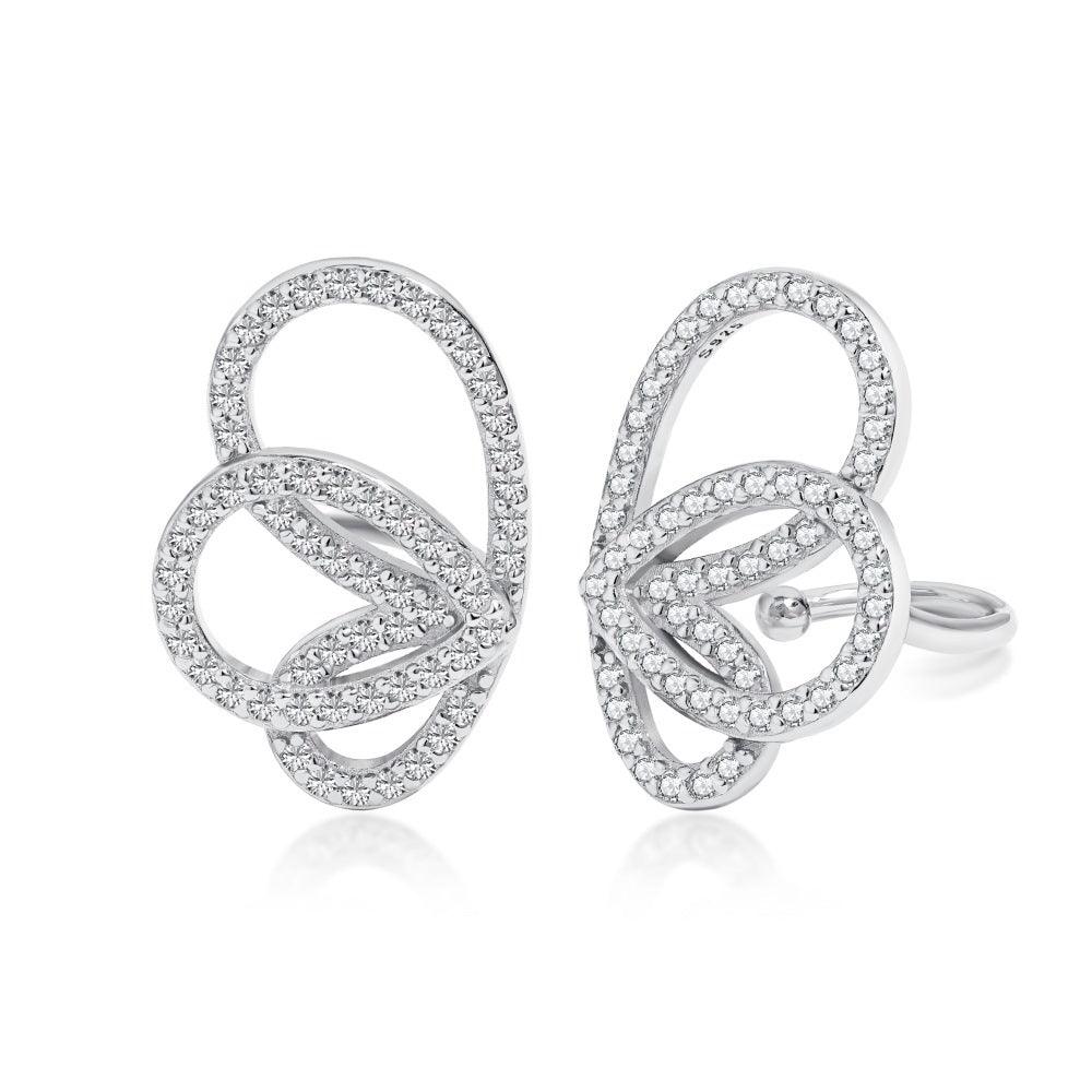 أقراط أجنحة الفراشة من الفضة الإسترليني مرصعةEarringsمجوهرات ميون