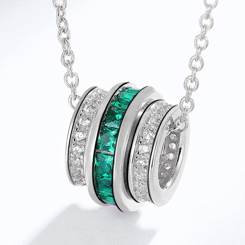 عقد كالين من الزمرد والماس المويسانتي مطلي بذهب أبيض او ورديNecklacesمجوهرات ميون