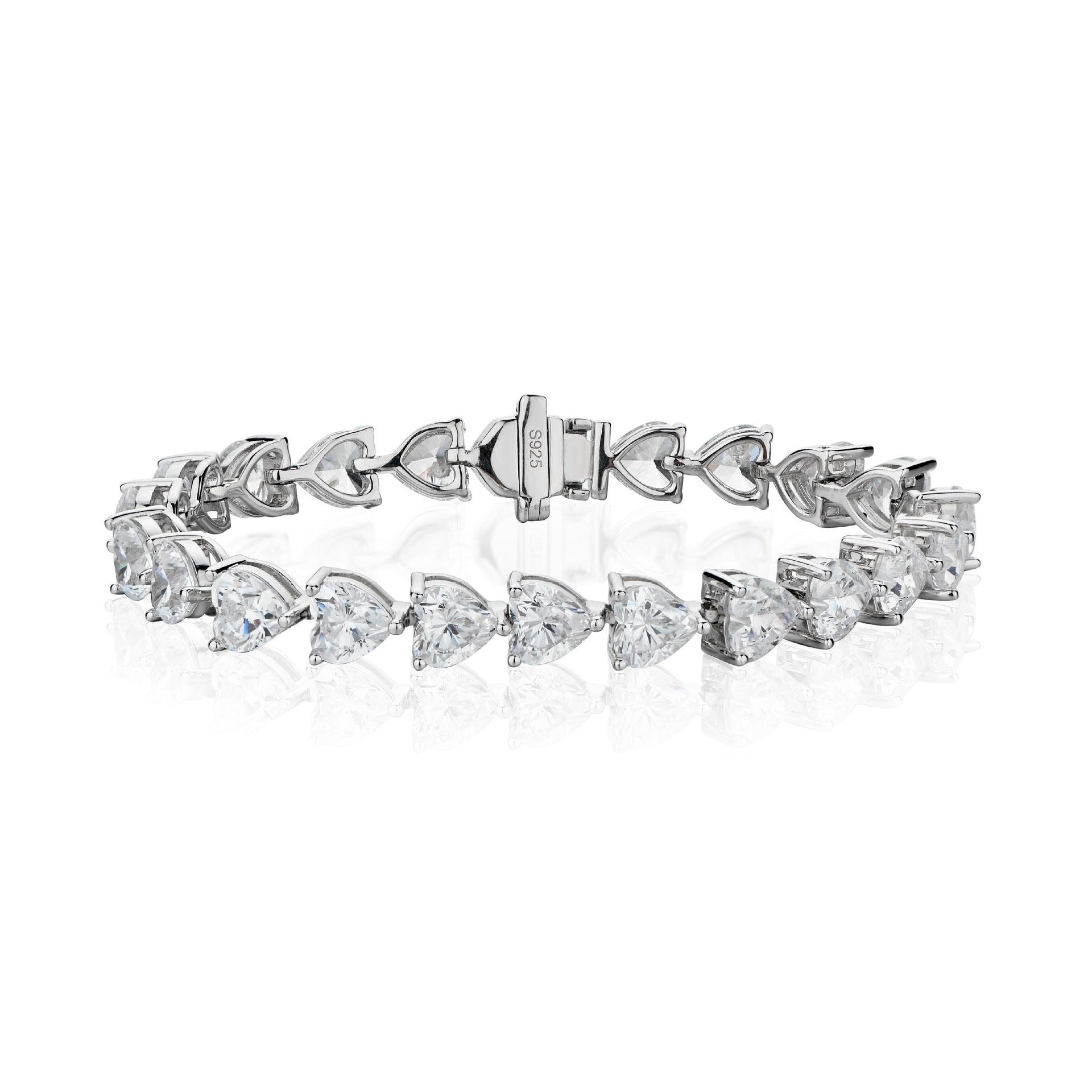سوار فضي مطعم بألماساتBraceletsمجوهرات ميون
