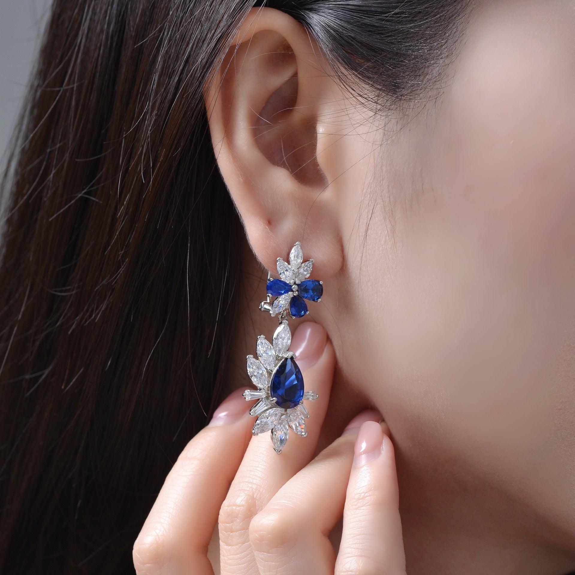 أقراط ألماس فاخرة من الياقوتEarringsمجوهرات ميون
