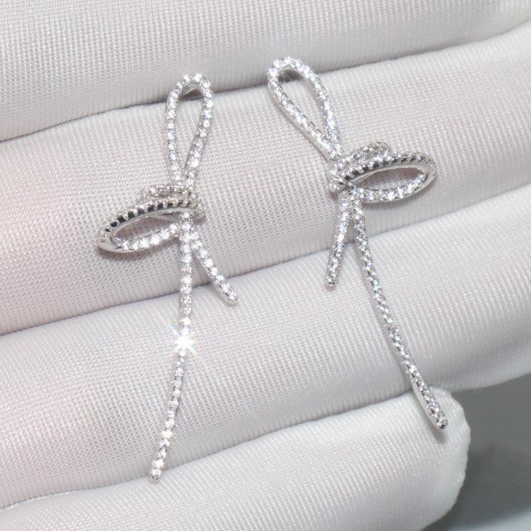 أقراط العقدة من فضة و الماسEarringsمجوهرات ميون