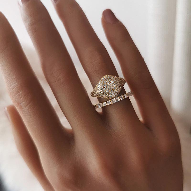 خاتم نجوم الماسي صافي مربعRingsمجوهرات ميون