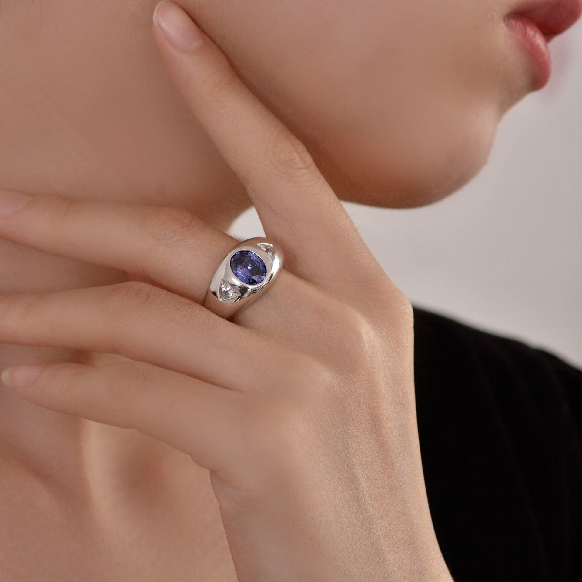 خاتم عين الحورية الماس كربوني عالي الجودةRingsمجوهرات ميون