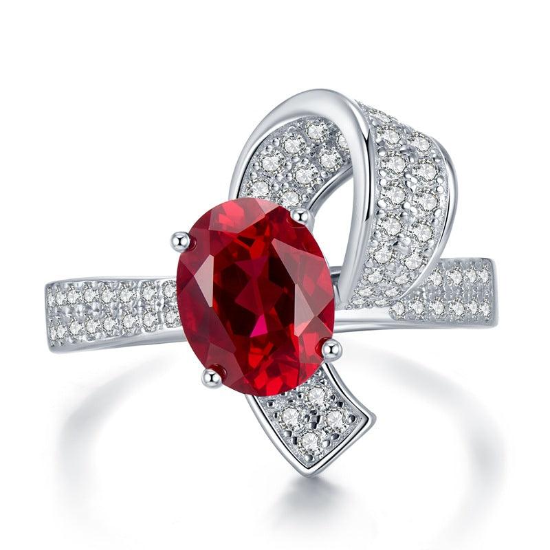 خاتم من الياقوت مرصع بحلقة ريترو 7 * 9 بيضاوية فاخرةRingsمجوهرات ميون