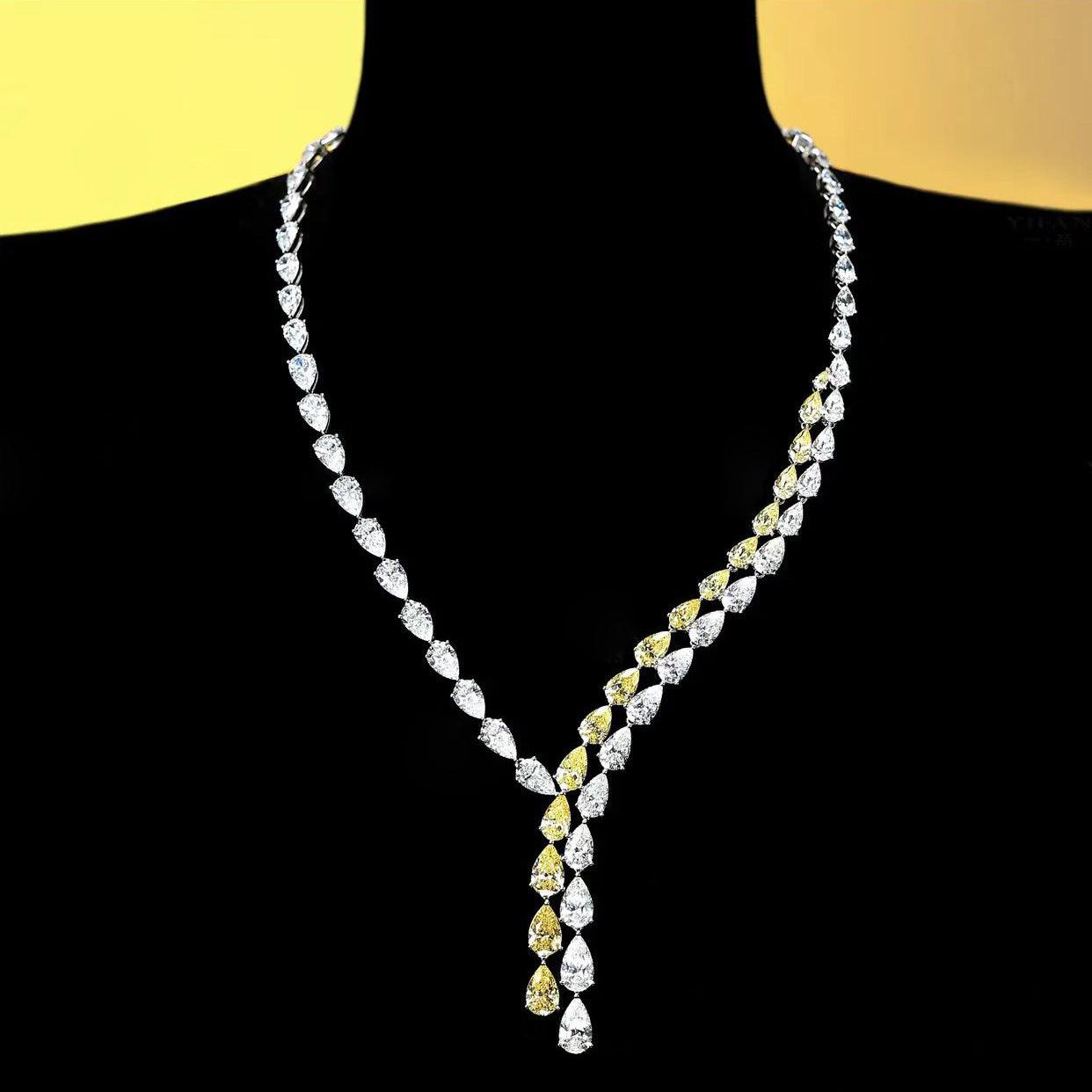 قلادة الندى  مطلي بالذهب أبيض 18 قيراطNecklaceمجوهرات ميون