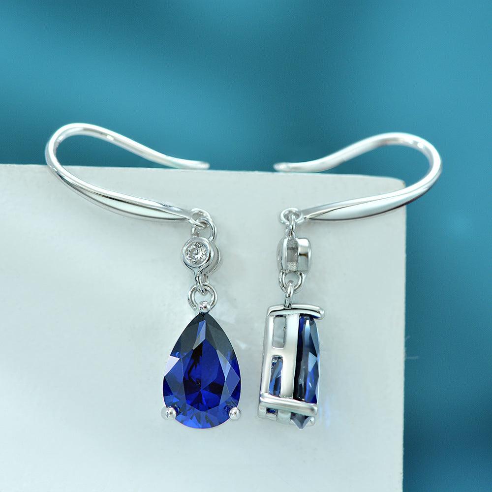 قرط الياقوت الأزرقEarringsمجوهرات ميون