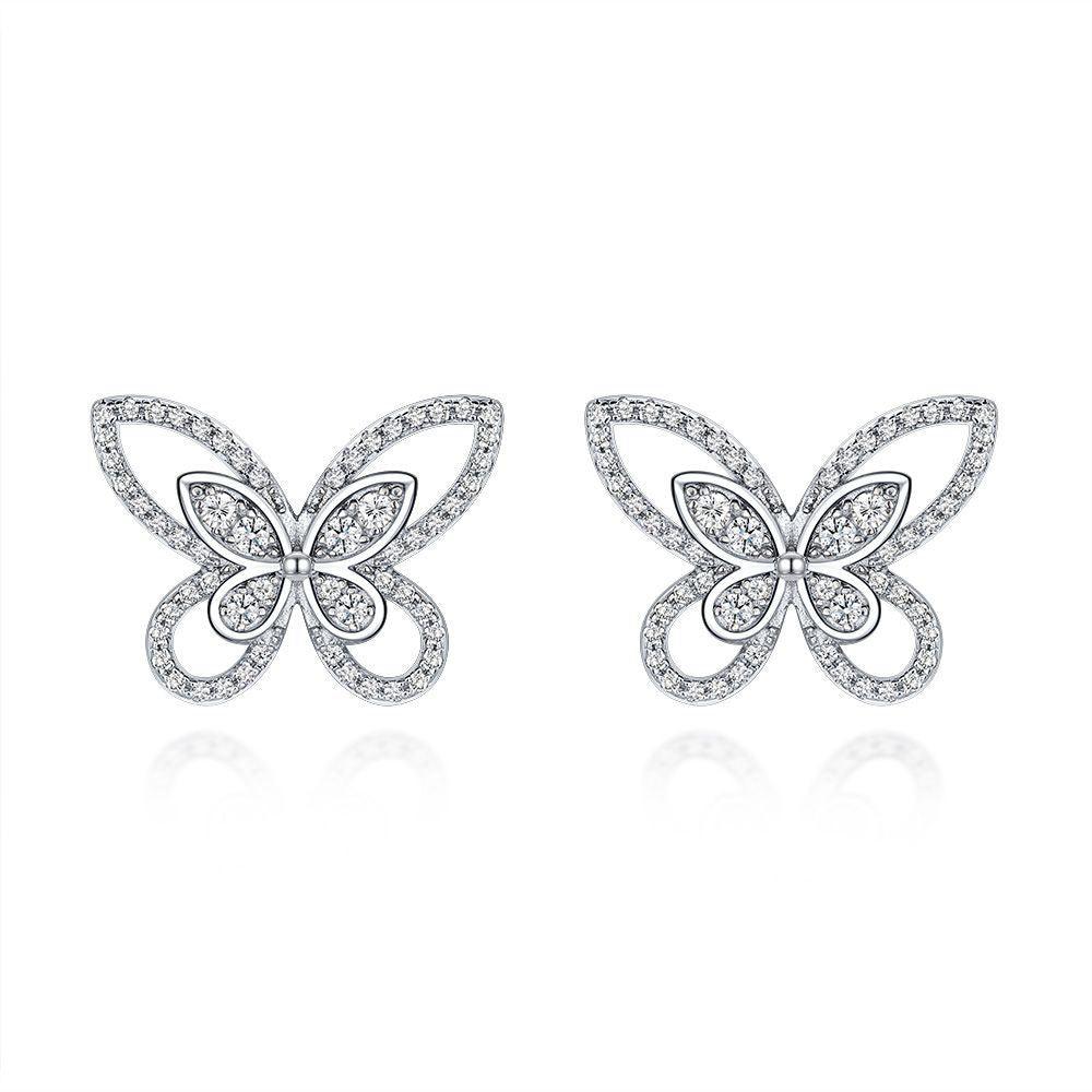 أقراط مرصعة بالألماس بشكل الفراشةEarringsمجوهرات ميون