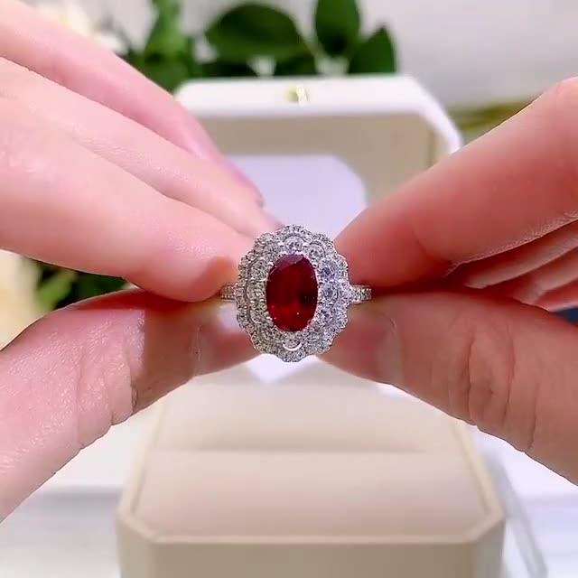 خاتم فضة الماس ياقوتيRingsمجوهرات ميون