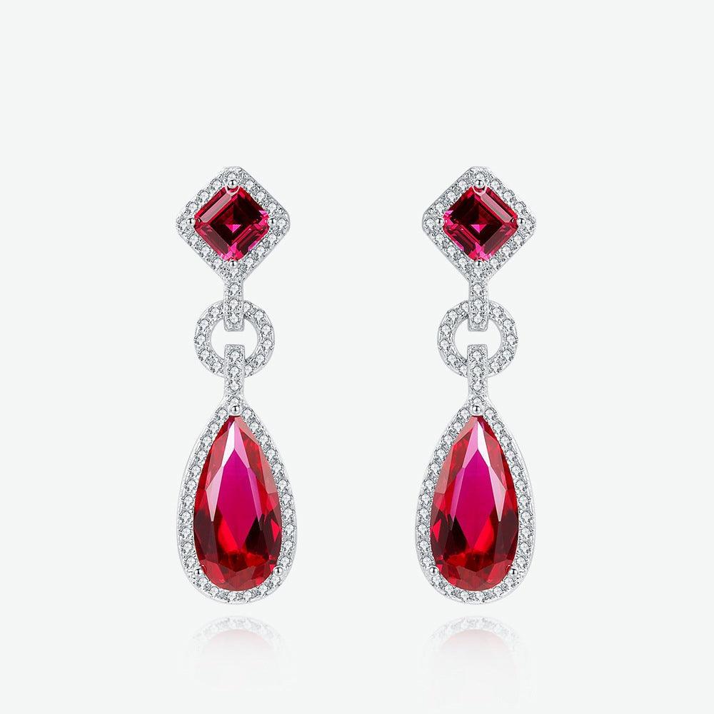 أقراط قطرة الياقوتEarringsمجوهرات ميون