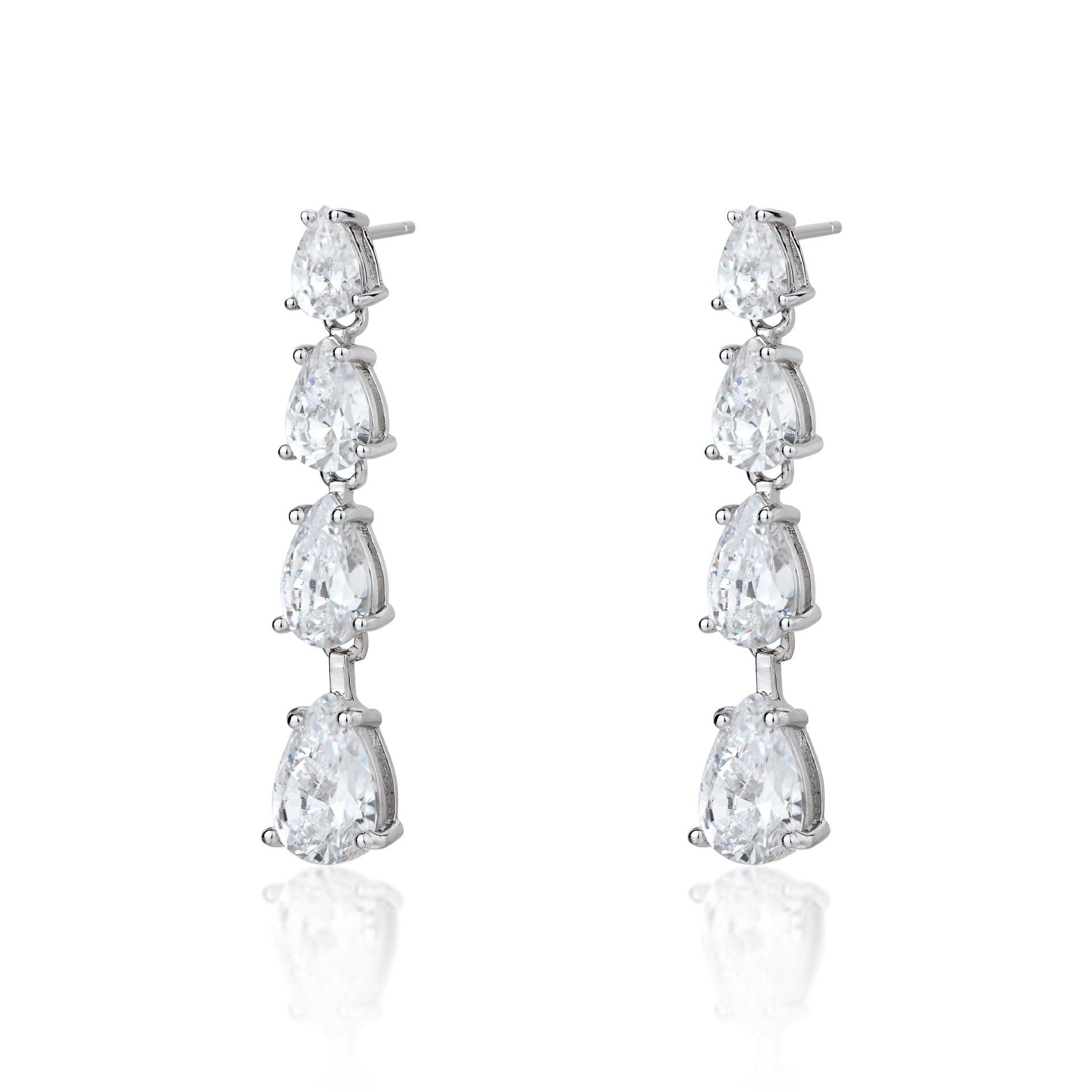 قرط ماسي بشكل سلسلة قطرة الماءEarringsمجوهرات ميون