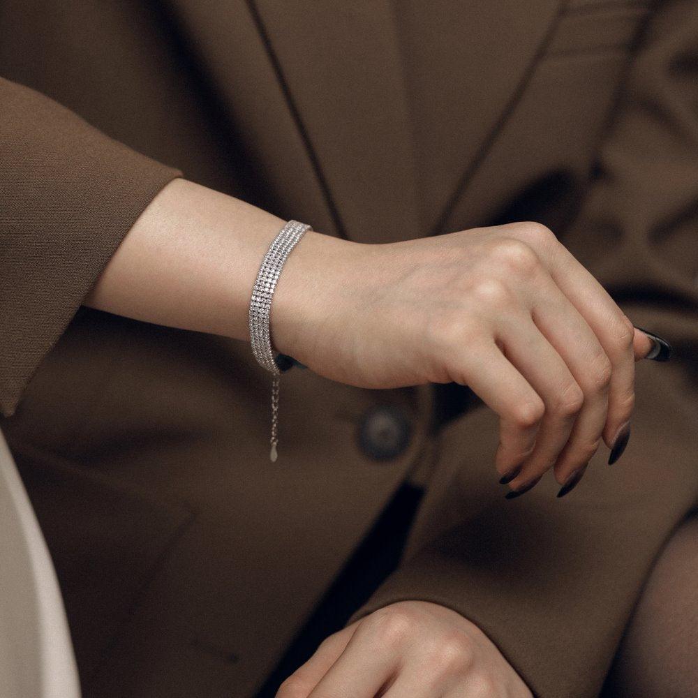 سوار من الفضة  عالي الجودة 4 طبقتاتBraceletsمجوهرات ميون