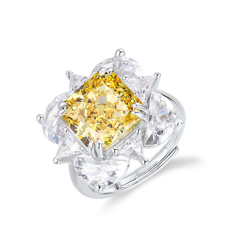خاتم  زهرة الجليد الماس 12ct مربع 10 * 10Ringsمجوهرات ميون