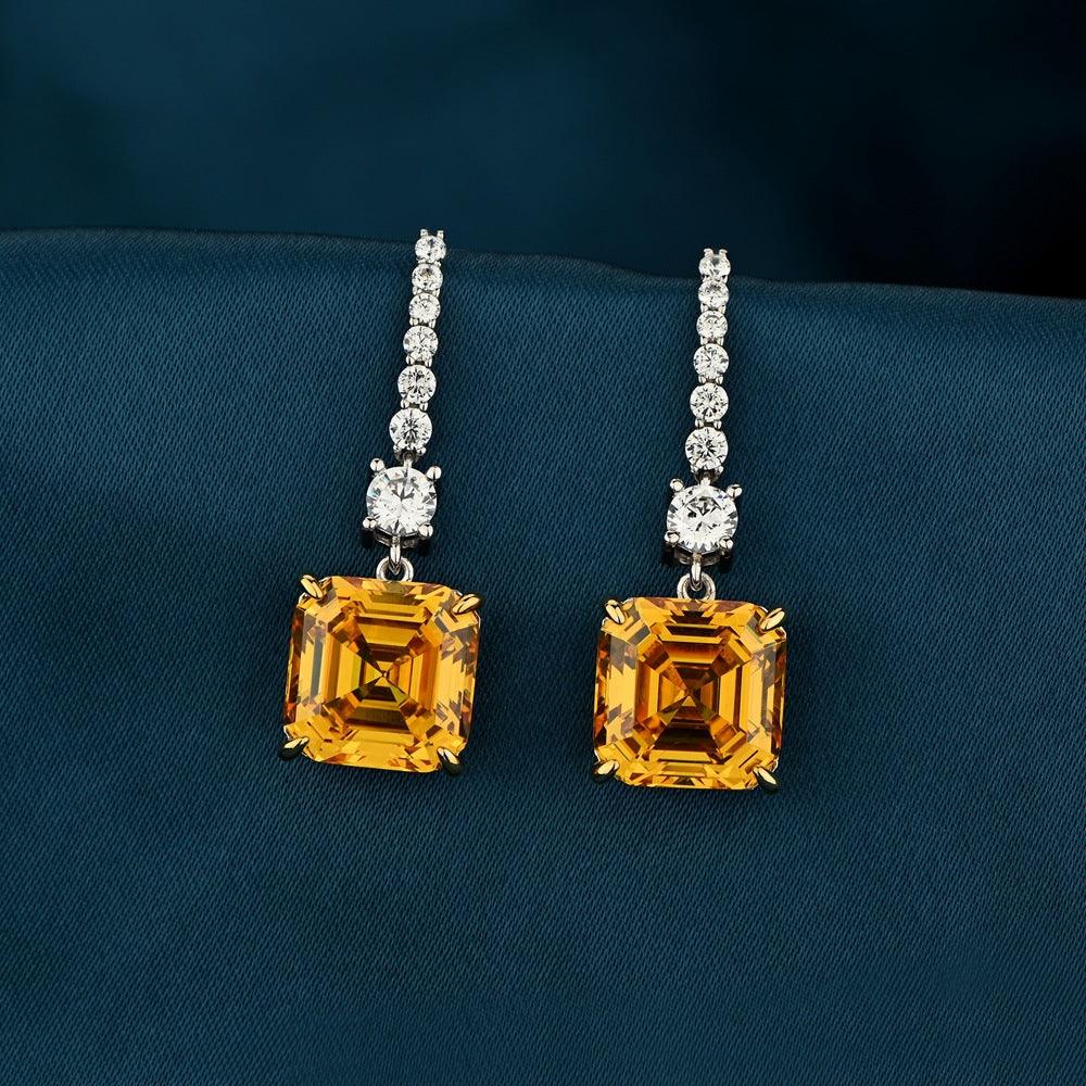 أقراط حجر الزركون الصفراءEarringsمجوهرات ميون