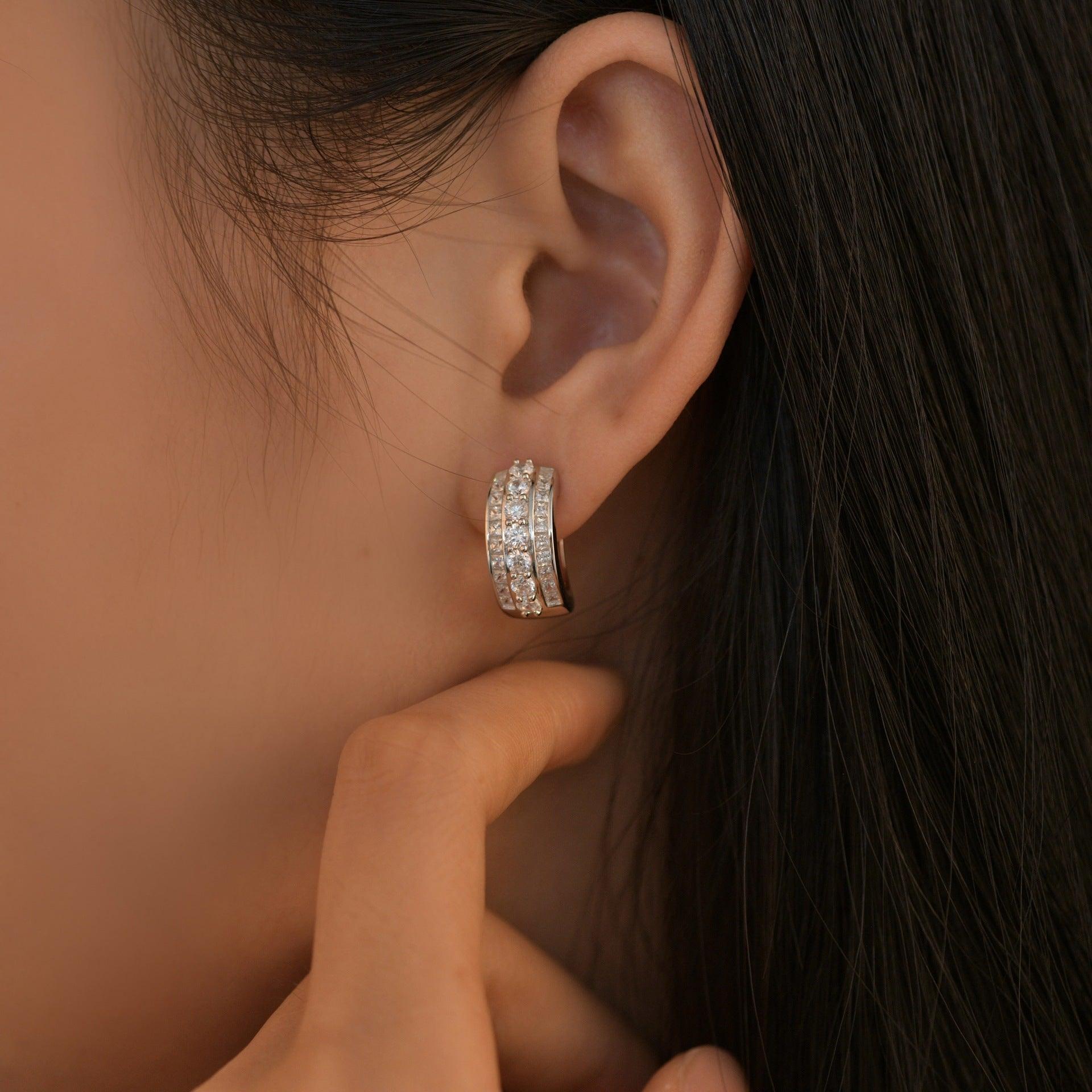 أقراط الاميرة ديانا الماسي عالي الكربونEarringsمجوهرات ميون