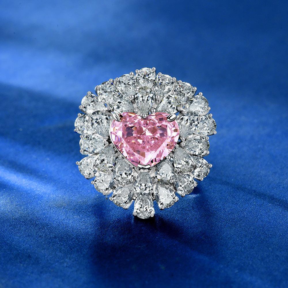 قرط ماسي كبير بشكل قلبRingsمجوهرات ميون
