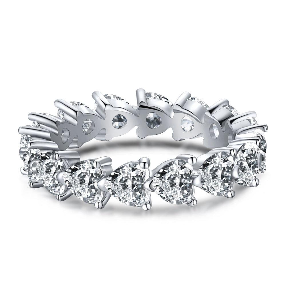 خاتم قلب الماسي من الفضةRingsمجوهرات ميون