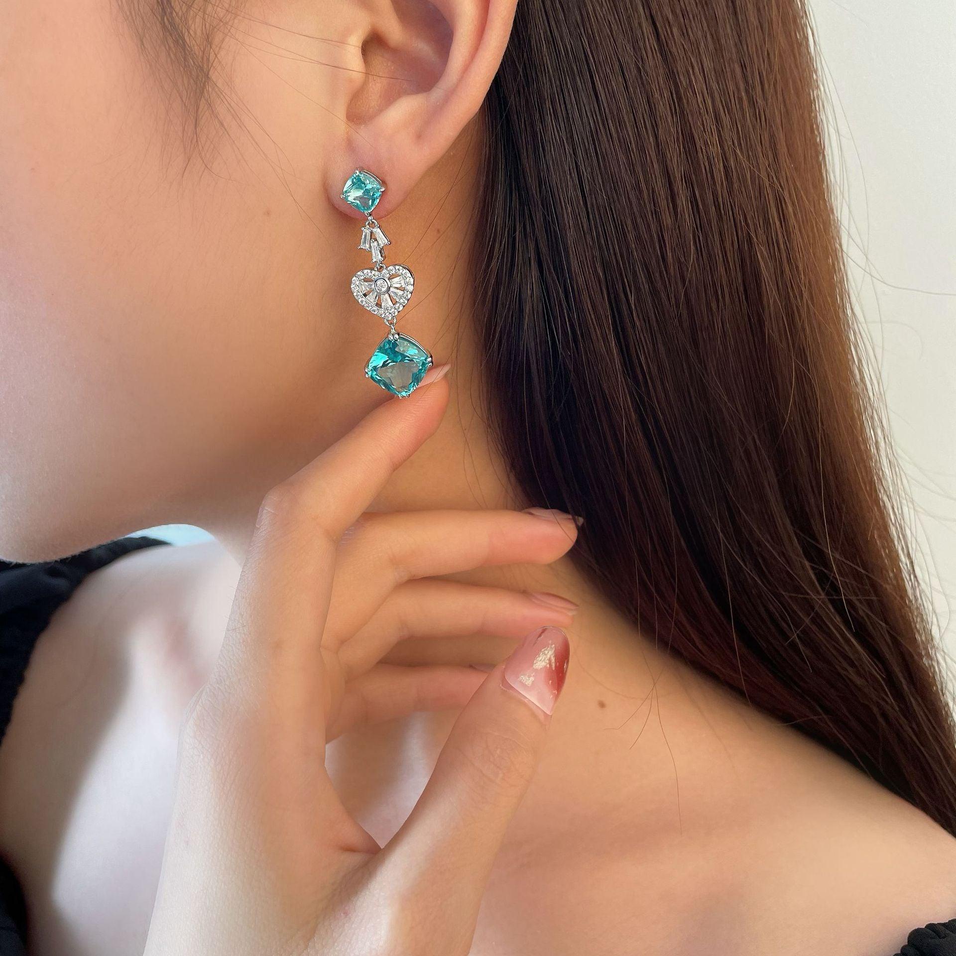 أقراط بارايبا خضراءEarringsمجوهرات ميون
