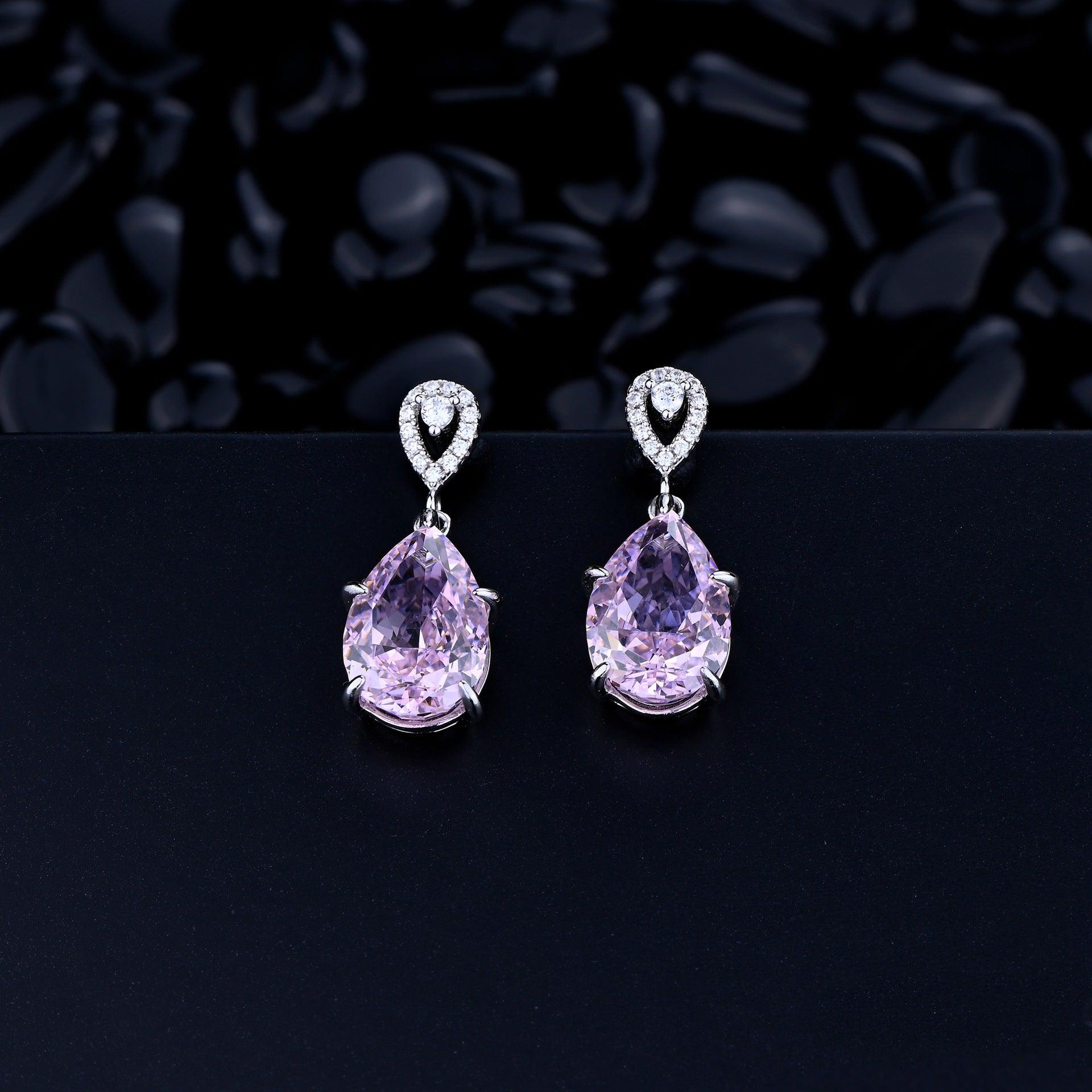 أقراط ماسية بشكل قطرة الماءEarringsمجوهرات ميون