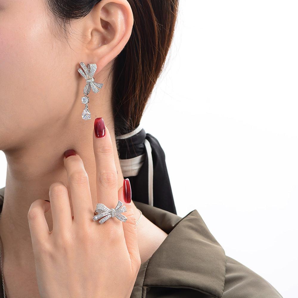 أقراط العقدة من الفضة الإسترلينيEarringsمجوهرات ميون