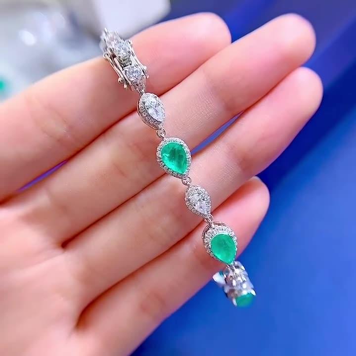 سوار الزمرد 5 * 7  1 قيراط سوار برابياBraceletsمجوهرات ميون