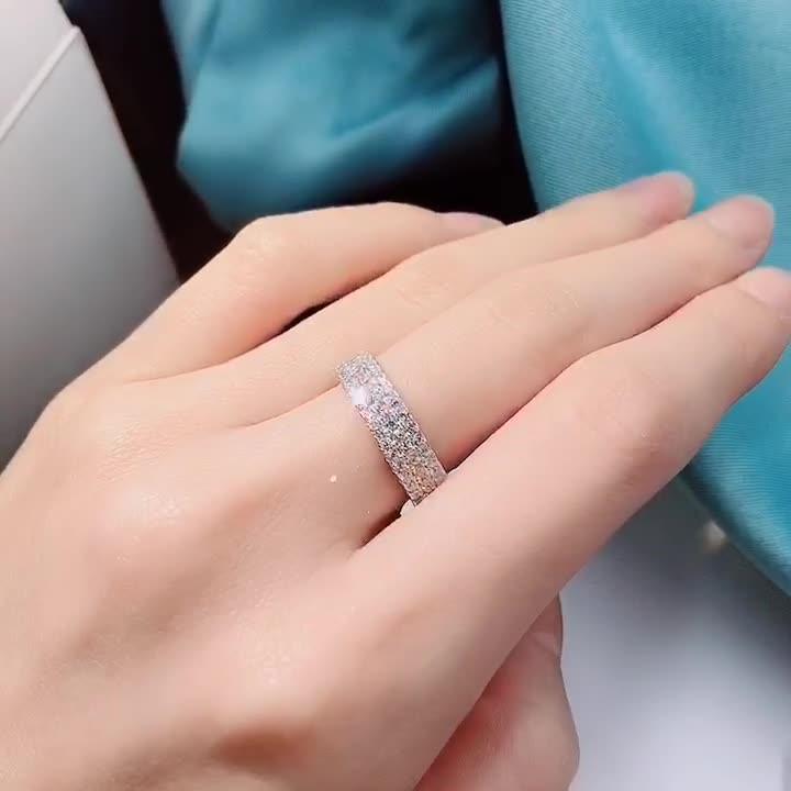 خاتم فضة الماسي تصميم بسيطRingsمجوهرات ميون