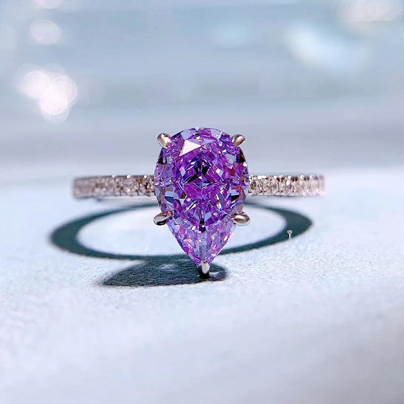 خاتم كمثرى قطر 6 * 9 مللي بلوينينRingsمجوهرات ميون