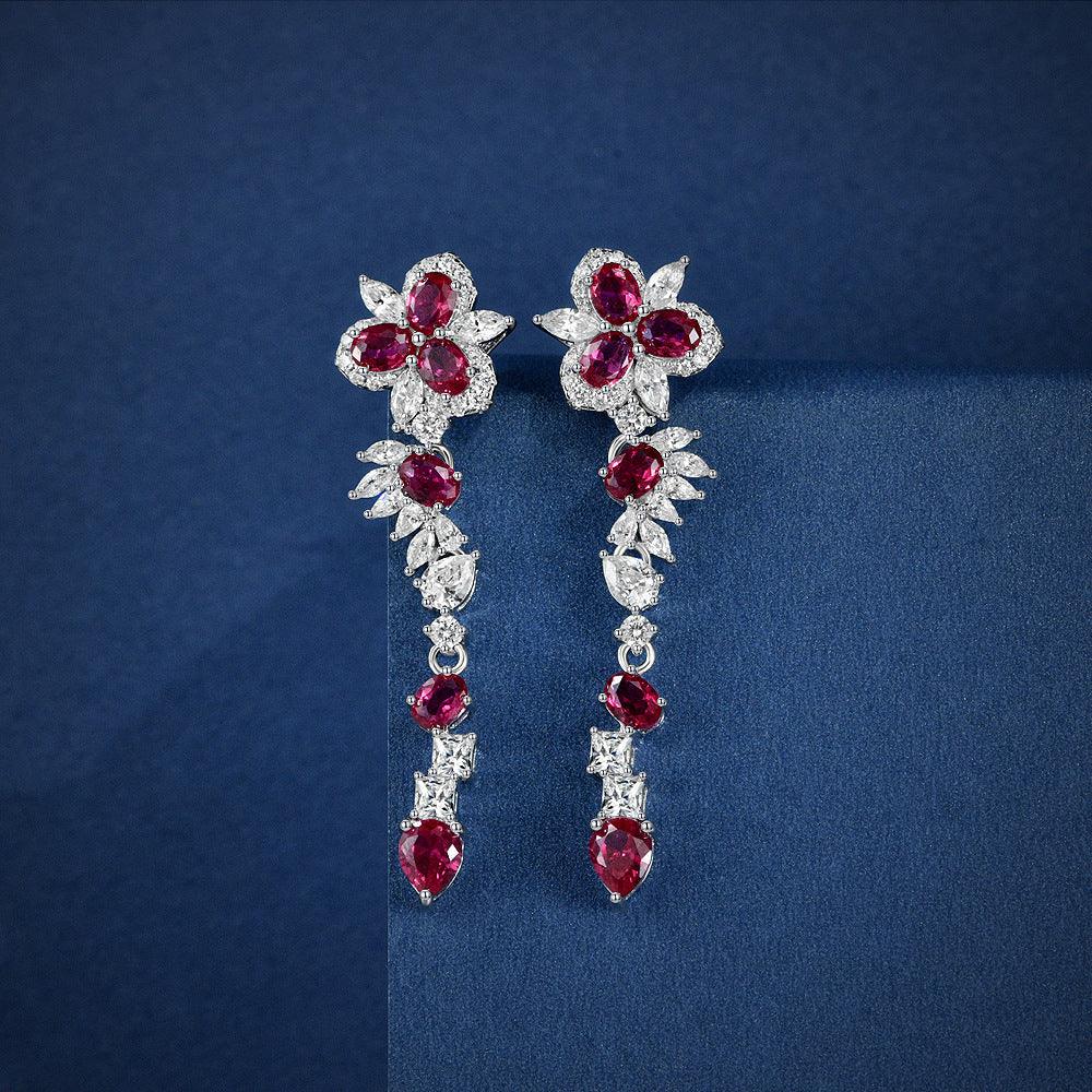قرط فضة الماسي بشكل انيق وراقيEarringsمجوهرات ميون