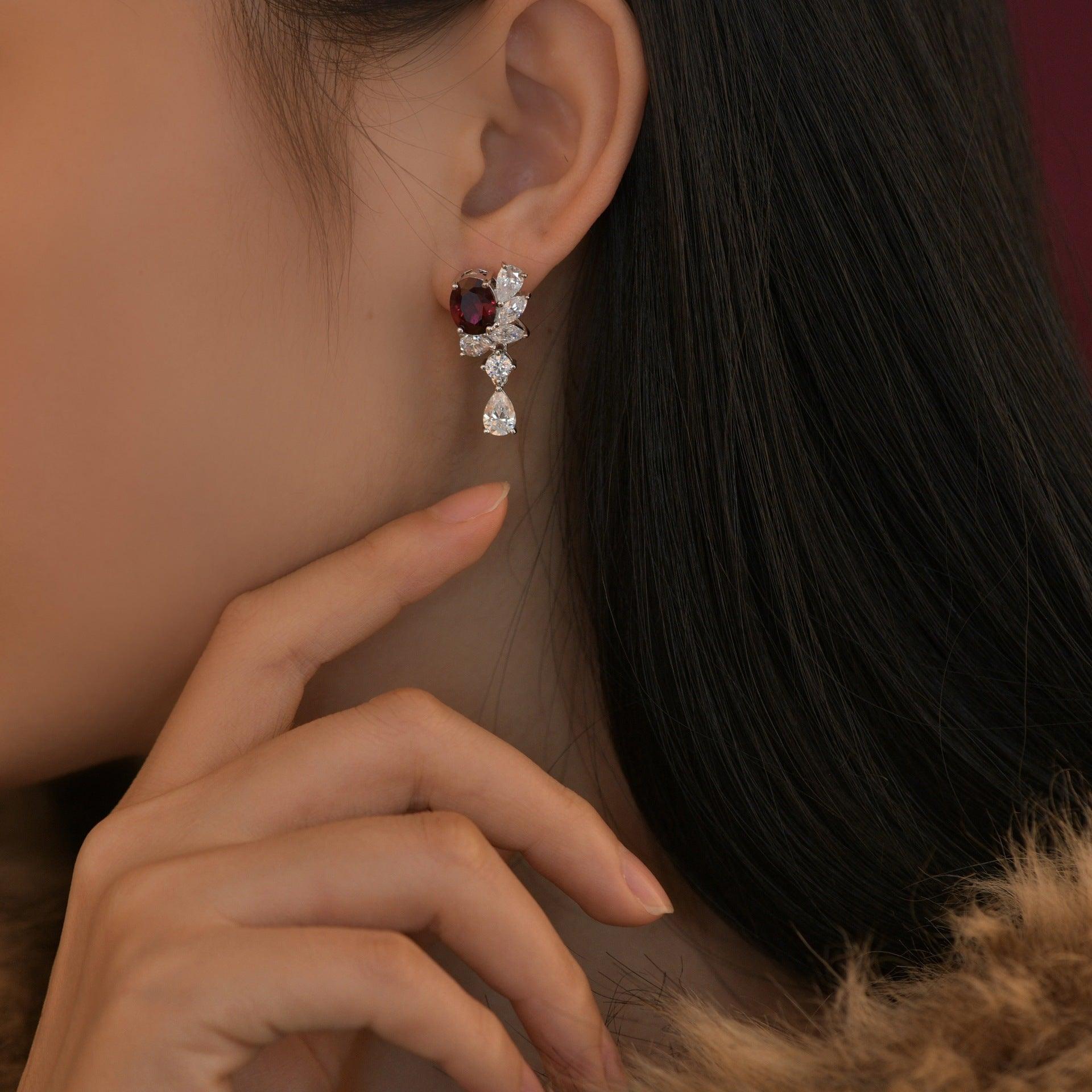 أقراط على شكل جناح 7 * 9 من الفضة الاسترليني الفاخرةEarringsمجوهرات ميون
