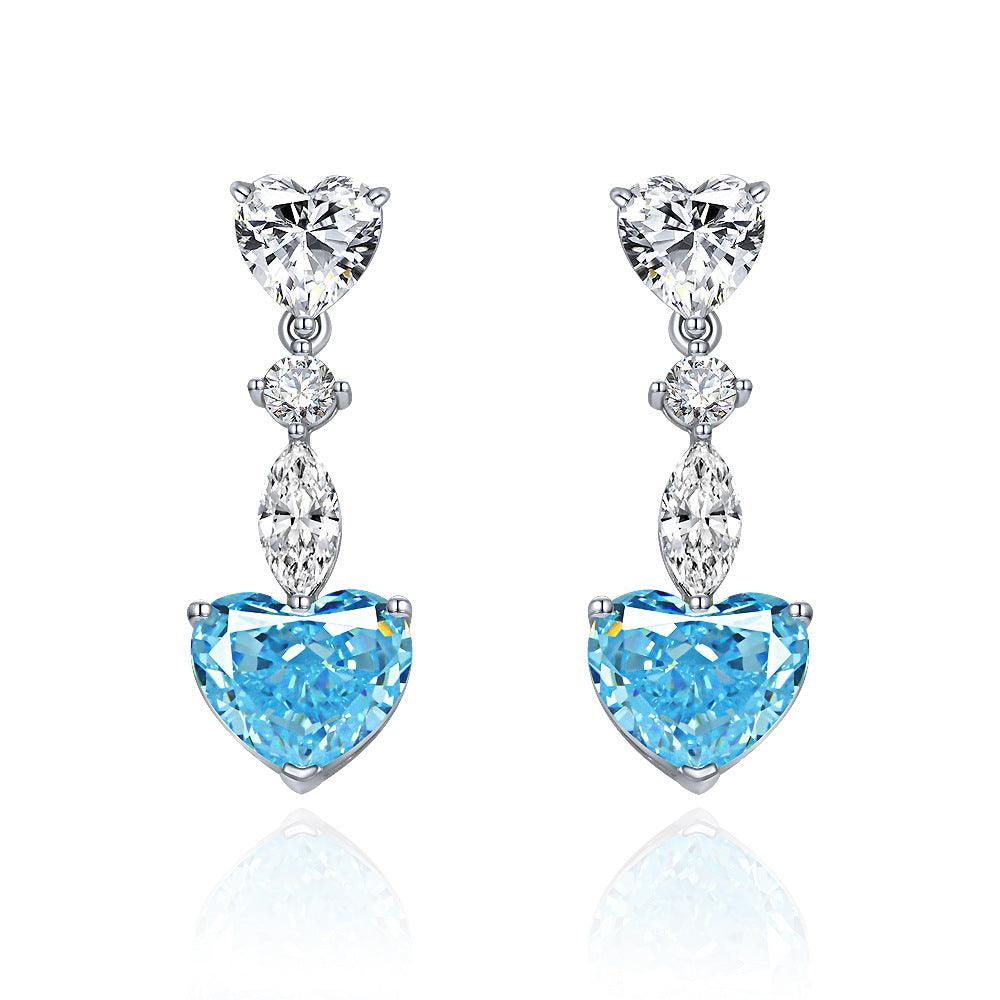 أقراط الزمرد على شكل قلبEarringsمجوهرات ميون